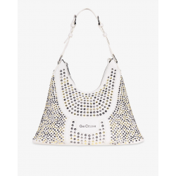 Gio Cellini - Borsa Regina All Stud in ecopelle bianca martellata