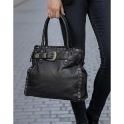 Borsa Shopper in Pelle Nera...
