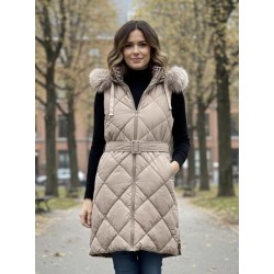 Gilet Lungo Trapuntato con...