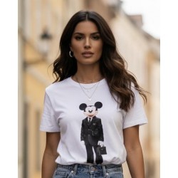 T-shirt Bianca con Mickey...